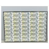 framed uncut sheet Canada 1973 dollar notes