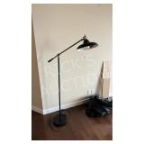 matte black and brass floor lamp