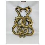 2 snakes entwined wall art - 18' long x 13.5 wide