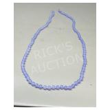 36' long Lavender jade bead necklace