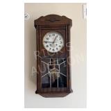 c1930ï¿½s walnut clock w/ pendulum & key