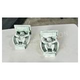 pair of plaster gargoyle walls sconces