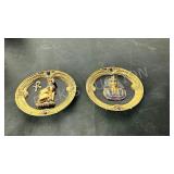 2 Tutankhamun gold trim plates - 8'