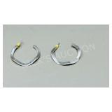 pair of sterling hoop earrings - 1 1/2' L