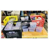 4 bins of various fasteners & hardware