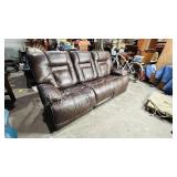 3 seat , dual recline leather sofa