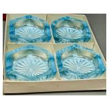 vintage set glass ashtrays- Bridge, Rumoli