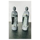 2 ceramic standing Buddha candle holders - 12'