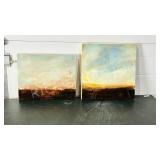 2 original paintings on wood by Annette Sicotte