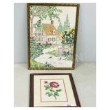 pair of framed needle works