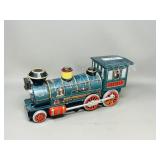 vintage tin train engine toy- needs batteries