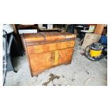 deco walnut buffet w/ cuttlery chest top