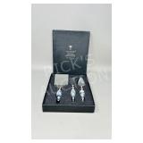 3 pc Murano Glass cheese knife set in box