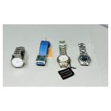 5 quartz wrist watches - need batteries