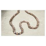 pink & blue hand made glass bead necklace