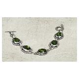 Peridot & silver bracelet