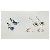 925 silver, 2 pendants & 2 earring sets