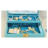 vintage jewelry box & contents