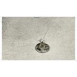 Jasper & silver pendant & chain