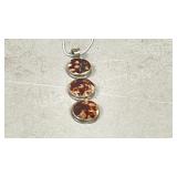 Conch shell & sterling pendant & sterling chain