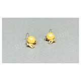 pair of gold plated 925 silver earrings