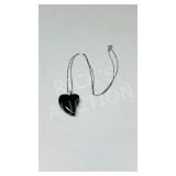 Onyx heart pendant on sterling chain