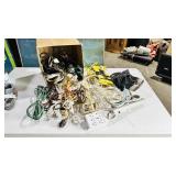 box of power bars & extension cords