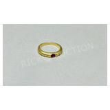 18k gold (585) ring w/ ruby - 4.3g - size 6