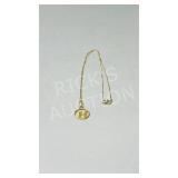 18k gold (585) H pendant & chain - 3.8g