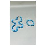 Turquoise beaded necklace w/ 925 silver clasp