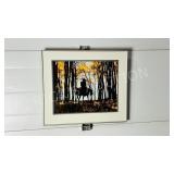 Framed photo of cowboy in forest