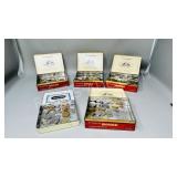 5 vintage tin of world coins