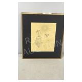 framed art by Roderick Reid '90 w/ bio