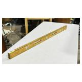 48' long vintage brass & wood level