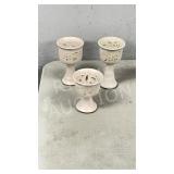 3 Pottery candle holders - 5', 6.5' & 7' tall
