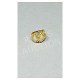 Gold plated & sterling ring w/ clear stones