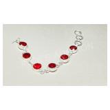 Garnet & silver bracelet