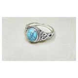 Turquoise & silver ring - size 7