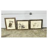 set of 3 unframed golf theme prints