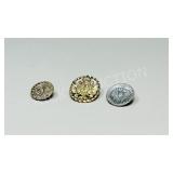 3 vintage Austrian design buttons & brooch