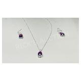 Bi-colored Tourmaline & silver pendant & chain
