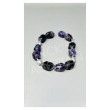 Amethyst bead necklace - 14' long