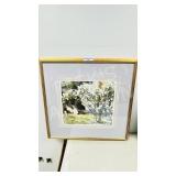framed print young girl & flowers - 28' x 27'