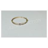 vintage rolled gold bracelet w/ clear stone