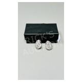 pair of 925 sterling earrings w/ clear stones