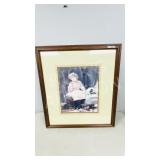 framed print girl in pink dress - 31.5' x 35.5'