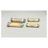 USA coins - 2 rolls nickels & 2 rolls dimes