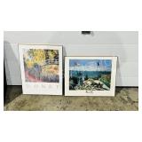 2 Monet prints on board