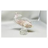 Altaglass,multi color fish figure/ label 8.5' tall