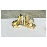 pair of brass golf theme book ends - 5' tall